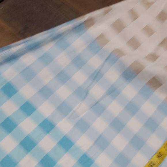 Ming Wang Tan Blue and White Checkered A-Line Pockets Midi Skirt - Picture 4 of 10